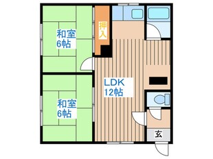 グリ－ンコ－ポＤの物件間取画像